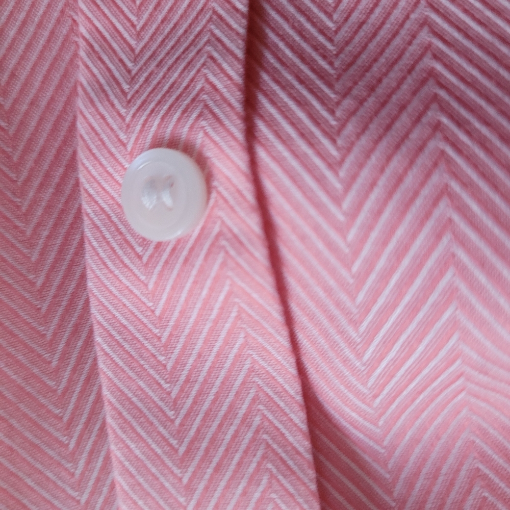 Liz Claiborne pink herringbone pattern, no iron Oxford shirt in size 10 - Picture 11 of 12